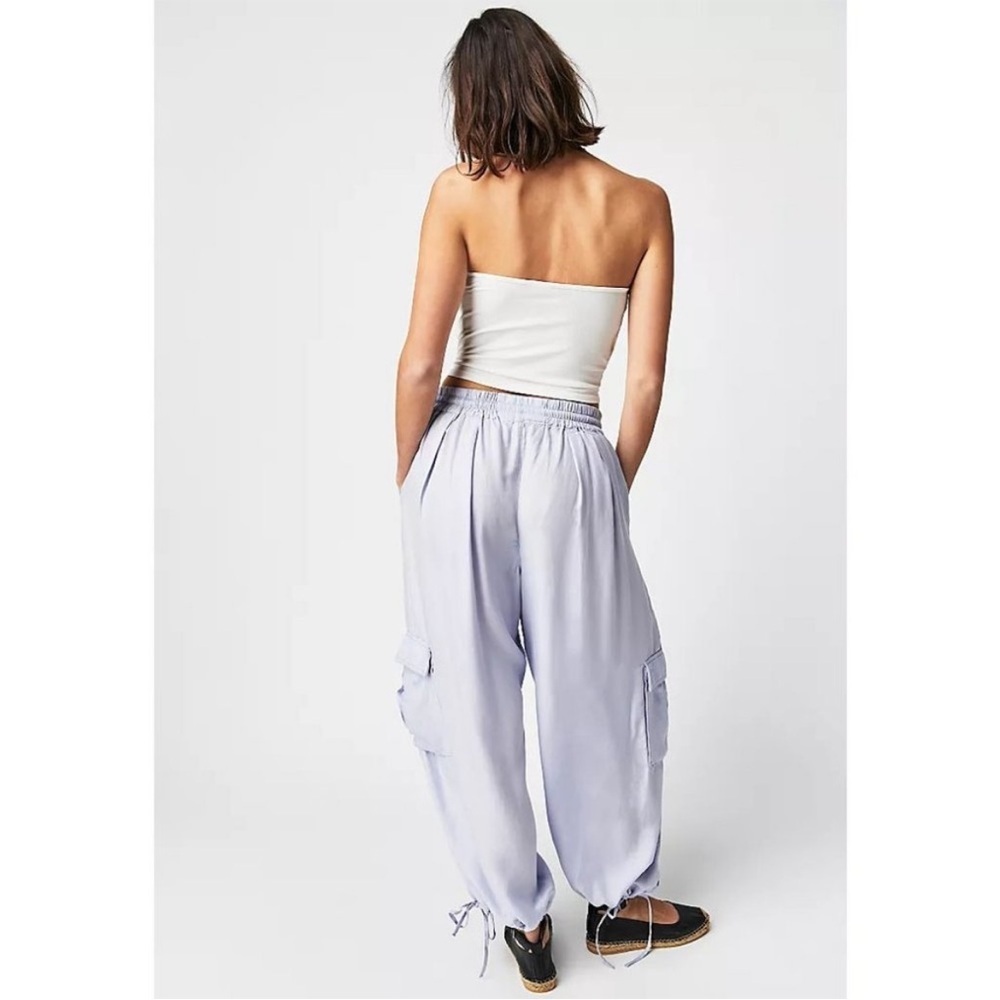Free People Palash Solid Cargo Pants / Periwinkle Oversized Very Rare View 3